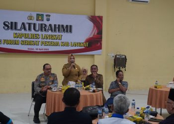 Jelang May Day 2025, Polres Langkat Jalin Silaturahmi Bersama Serikat Pekerja Kabupaten Langkat