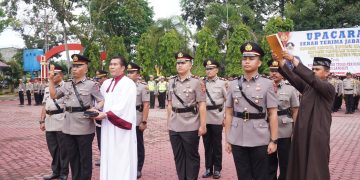 Kapolres Langkat Pimpin Sertijab Empat Kapolsek.