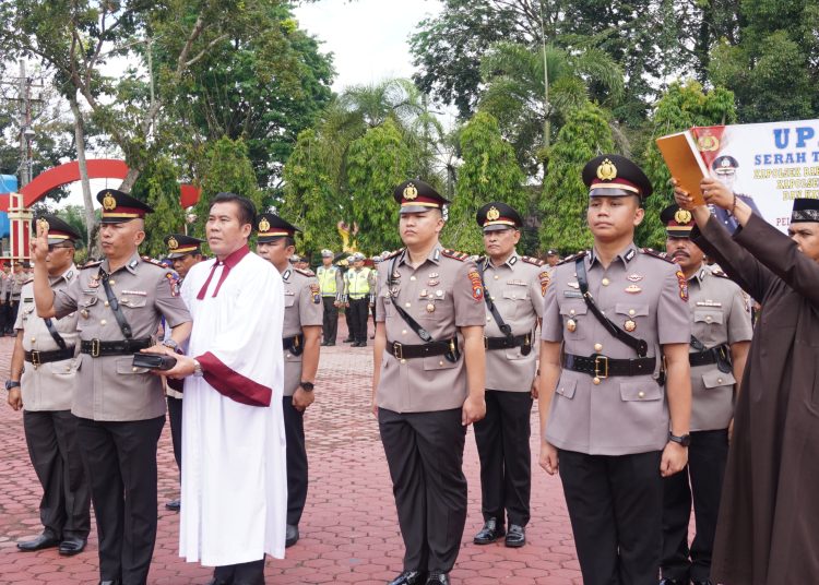 Kapolres Langkat Pimpin Sertijab Empat Kapolsek.
