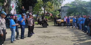 Aksi damai ALAM BERSATU Mendapat pengawalan ketat dari Polsek Sekaran