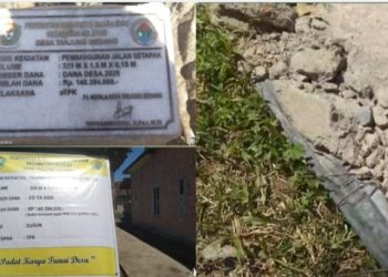 Parah! Baru Sebulan, Jalan Desa Tanjung Medang Kelekar Sudah Rusak