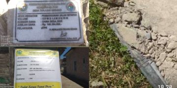 Parah! Baru Sebulan, Jalan Desa Tanjung Medang Kelekar Sudah Rusak