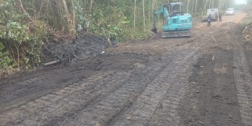 Jalan Produksi Kelar, Aktifitas Warga Pinang Banjar Lancar