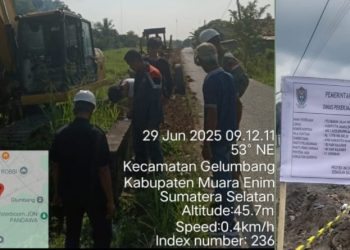 Dibangun Diatas Pipa Migas, Proyek Pelebaran Jalan di Kelurahan Gelumbang Berpotensi Mangkrak