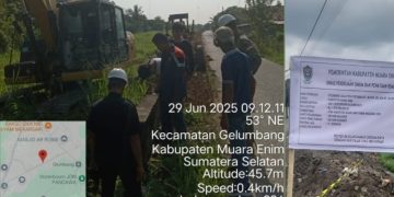 Dibangun Diatas Pipa Migas, Proyek Pelebaran Jalan di Kelurahan Gelumbang Berpotensi Mangkrak