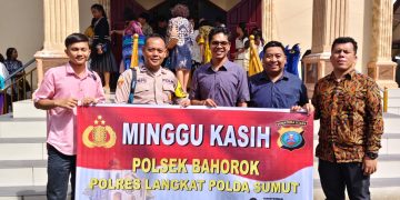 Polsek Bahorok Pengamanan Kegiatan Minggu kasih di Gereja GBKP Runggun Bahorok Klasis Kuala Langkat