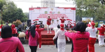 Semarak Kemerdekaan HUT RI ke 80, Polres Langkat Gelar Olahraga Bersama Forkopimda dan Masyarakat