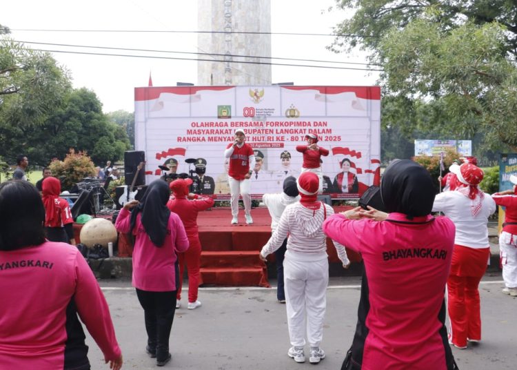 Semarak Kemerdekaan HUT RI ke 80, Polres Langkat Gelar Olahraga Bersama Forkopimda dan Masyarakat