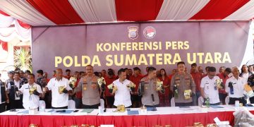 Polda Sumut, Polres Langkat dan Polres Binjai Gelar Konferensi Pers Ungkap 429 Kasus, Sita 206 Kg Sabu dan Puluhan Ribu Ekstasi