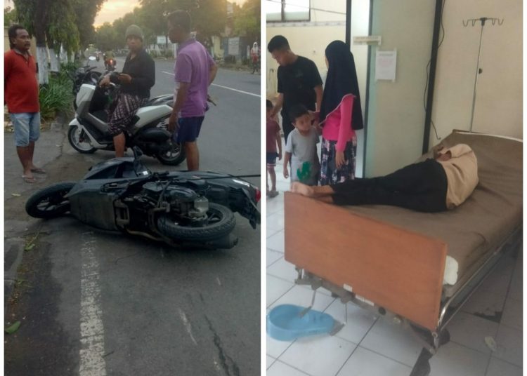 Tersangkut Kabel Telkom, Kakek Dan Cucunya Mengalami Laka Lantas