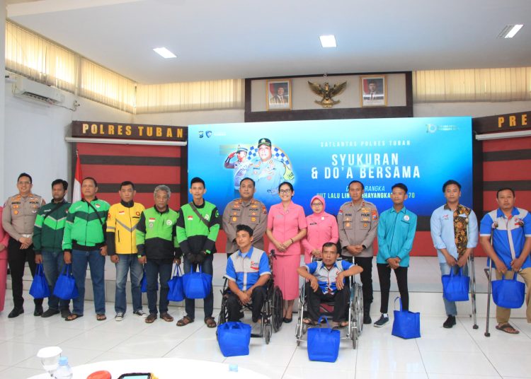 Satlantas Polres Tuban Gelar Do’a Bersama & Tasyakuran Dalam Rangka HUT Lalu Lintas Bhayangkara Ke-70