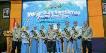 Pengukuhan Pelajar Duta Kamtibmas dari Kabupaten Tuban Ikuti Proses Pelantikan