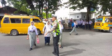 Sat Lantas Polres Langkat Tingkatkan Pengaturan Lalu Lintas di Jam Padat Pagi Hari