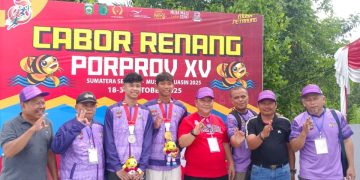 Ketua KONI Musi Rawas Bersyukur Atlet Renang Kabupaten Musi Rawas Dulang Emas di hari pertama Porprov Sumsel ke XV