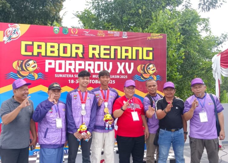 Ketua KONI Musi Rawas Bersyukur Atlet Renang Kabupaten Musi Rawas Dulang Emas di hari pertama Porprov Sumsel ke XV