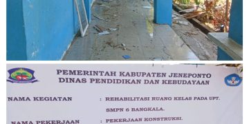 Proyek Rehabilitasi SMPN 6 Bangkala Jeneponto Tahun 2025 Diduga Di Mark-up POLDA Sulawesi Selatan Diminta Tangkap Kontraktor 