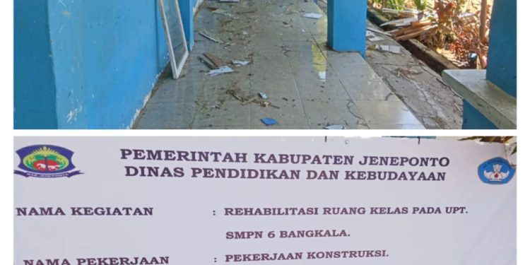 Proyek Rehabilitasi SMPN 6 Bangkala Jeneponto Tahun 2025 Diduga Di Mark-up POLDA Sulawesi Selatan Diminta Tangkap Kontraktor 