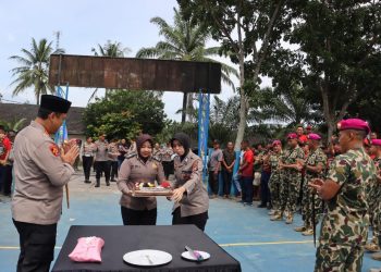 Polres Langkat Berikan Surprise Dalam Peringatan HUT Korps Marinir ke-80