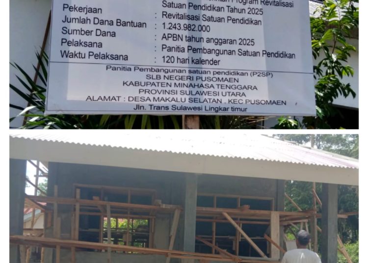 Proyek Revitalisasi SLB Pusomaen 1.3 M Diduga Di Mark-up Di Kabupaten Mitra Kepala Sekolah Menghindari Wartawan 