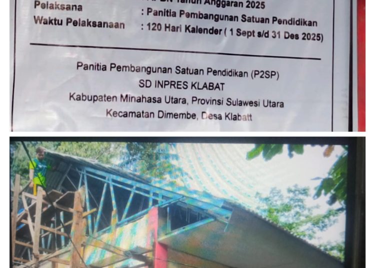 Revitalisasi 926.934.344 Juta SD Inpres Klabat Dikerjakan Asal Jadi Kepala Sekolah Diduga Mark-up Anggaran