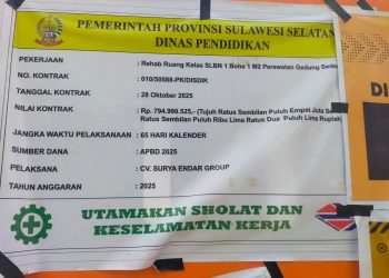Delapan Ratus juta APBD 2025 Rehab SLB N 1 Bone Diduga Dimark-up, Kinprojamin Akan Laporkan CV.S.E.G