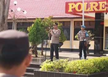 Kombespol Agung Setyo Nugroho, S.I.K Pimpin Apel Pagi Perdana Sejak PLT Kapolres Tuban
