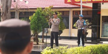 Kombespol Agung Setyo Nugroho, S.I.K Pimpin Apel Pagi Perdana Sejak PLT Kapolres Tuban