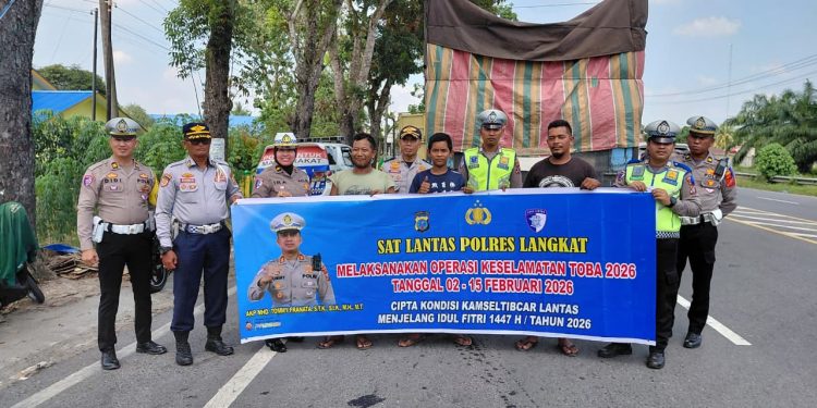 Sat Lantas Polres Langkat Gelar Ramp Check Kendaraan dalam Ops Keselamatan Toba 2026