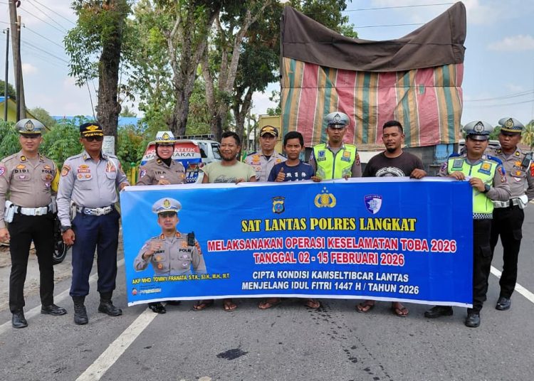 Sat Lantas Polres Langkat Gelar Ramp Check Kendaraan dalam Ops Keselamatan Toba 2026