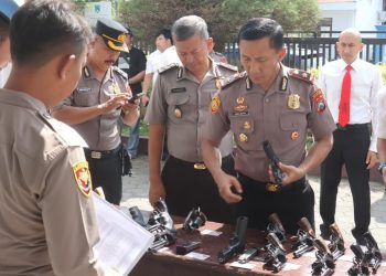 Cegah Penyalahgunaan, Sipropam Polres Probolinggo Kota Periksa Kelayakan Senpi Dinas