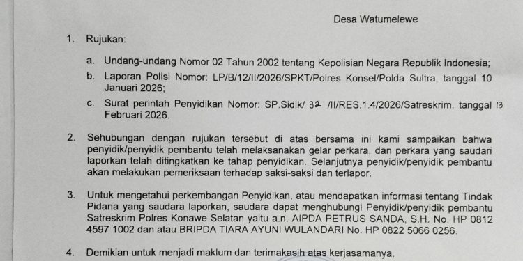 Klarifikasi Peristiwa Dugaan Pengeroyokan Didesa Watumelewe