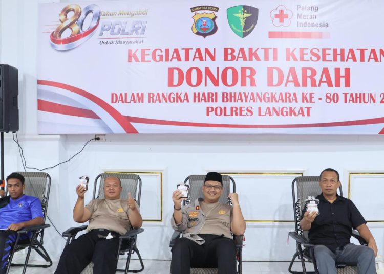 *Kapolres Langkat Pimpin Donor Darah Hari Bhayangkara ke-80, Wujud Kepedulian Polri untuk Masyarakat*