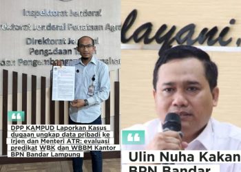 *Kasus Dugaan Ungkap Data Pribadi, DPP KAMPUD Lapor Irjen dan Menteri ATR: Evaluasi WBK dan WBBM BPN Bandar Lampung*