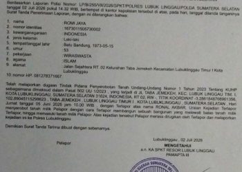Calon Ketua RT Terpilih Dilaporkan Ke Polres Kota Lubuk Linggau Kasus Penyerobotan Lahan.