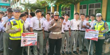 Police Go To School, Satlantas Polres Langkat Ajak Siswa Ciptakan Budaya Tertib Lalu Lintas