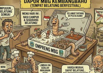 *Belatung di ompreng kembangbahu Lamongan.*