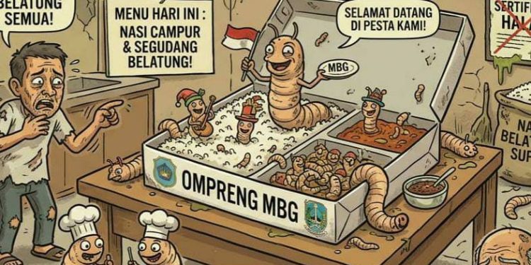 *Belatung di ompreng kembangbahu Lamongan.*