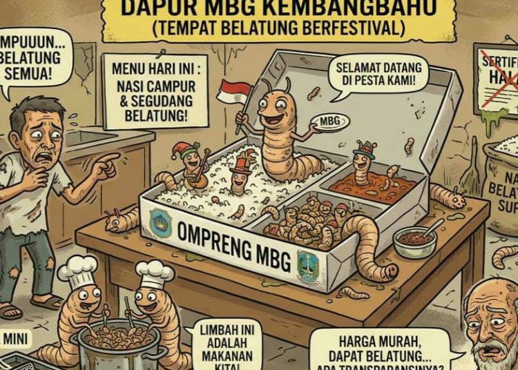 *Belatung di ompreng kembangbahu Lamongan.*