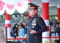 Kapolres Langkat Pimpin Upacara Penurunan Bendera HUT ke-81 RI