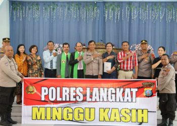 Polres Langkat Gelar Minggu Kasih, Ajak Jemaat GKI Bersama Jaga Kamtibmas dan Waspadai Kejahatan Siber