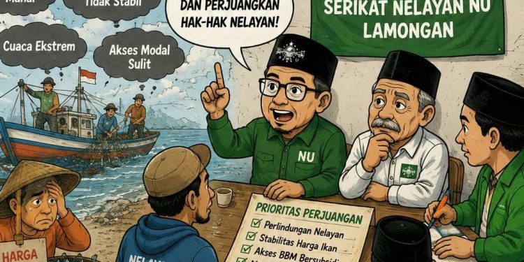 *Serikat Nelayan NU Lamongan Angkat Berbagai Persoalan Nelayan Dalam Rakor Pengurus* .