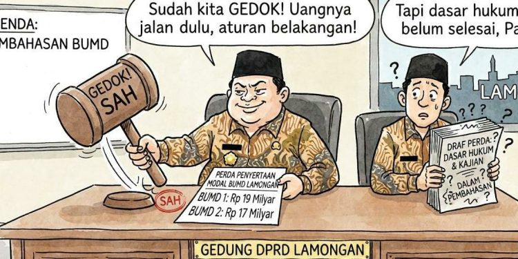 *Penyertaan modal sudah tertulis dan di gedok, padahal dasar hukumnya masih dalam pembahasan.*