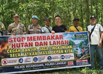 Cegah Karhutla Sejak Dini, Polsek Secanggang Ajak Warga Stop Bakar Sampah