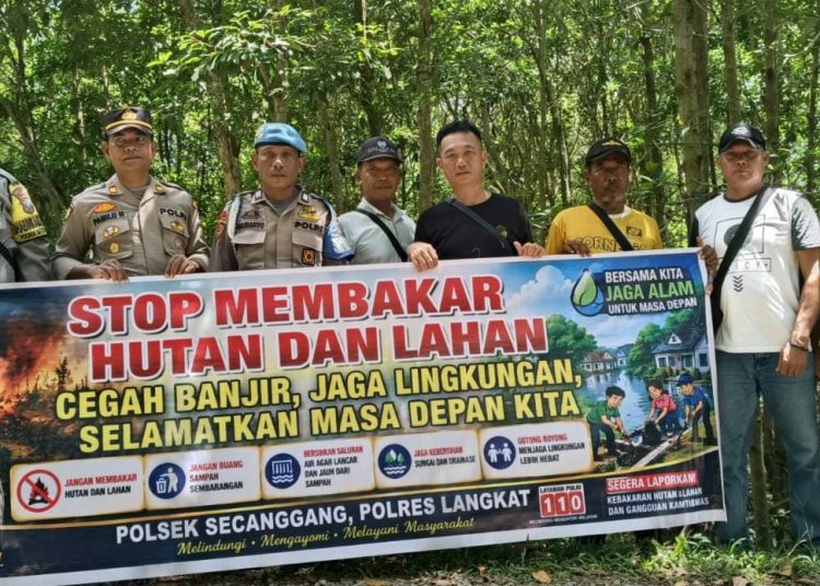 Cegah Karhutla Sejak Dini, Polsek Secanggang Ajak Warga Stop Bakar Sampah