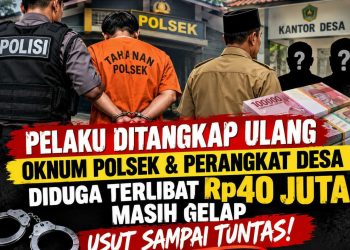 Pelaku Ditangkap Ulang, Oknum Anggota Polsek & Perangkat Desa Diduga Terlibat Rp40 Juta Masih Gelap, Usut Sampai Tuntas
