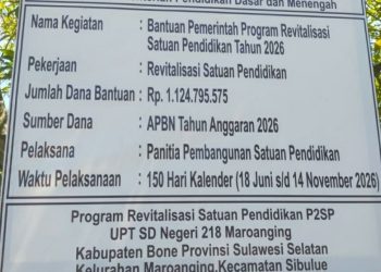 Lembaga Antikorupsi Kinprojamin Minta Dana Revitalisasi 1,2 M SDN 218 Maroangin Di periksa Tipikor Bone Nama Camat Sibulue Terseret