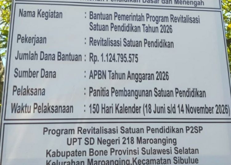 Lembaga Antikorupsi Kinprojamin Minta Dana Revitalisasi 1,2 M SDN 218 Maroangin Di periksa Tipikor Bone Nama Camat Sibulue Terseret