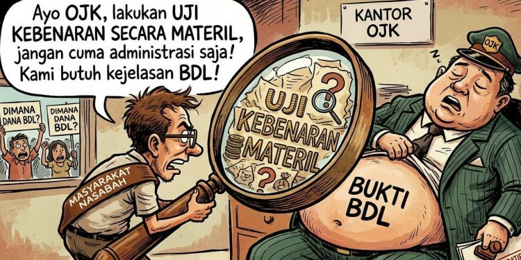 *Menuntut OJK Lakukan Uji Kebenaran Secara Material Kepada BDL.*