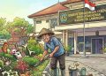 *Hanya Ada Seorang Tukang Kebun di Kantor Dinas Peternakan Lamongan.*