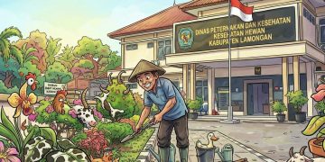 *Hanya Ada Seorang Tukang Kebun di Kantor Dinas Peternakan Lamongan.*